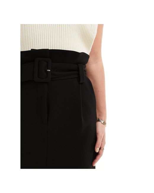 & Other Stories Black Belted High Waist Mini Skirt With Pockets
