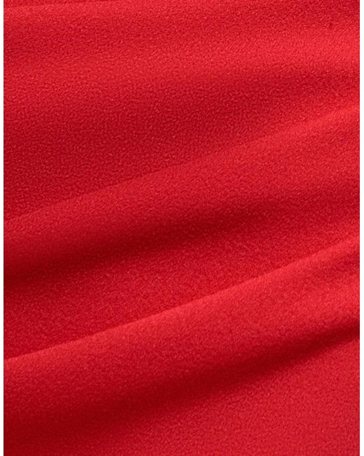 Goddiva Red Off The Shoulder Satin Bow Neck Maxi Dress
