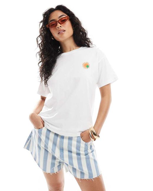 JJXX Recht T-Shirt Met Zonprint in het White
