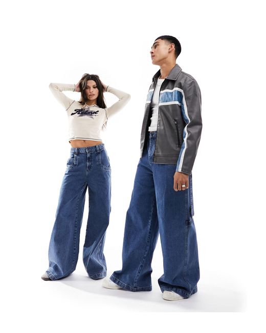 Reclaimed (vintage) Blue – unisex-skater-jeans im 90er-stil