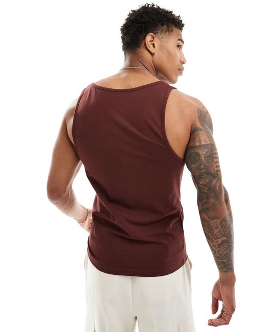 ASOS Brown Muscle Fit Vest for men