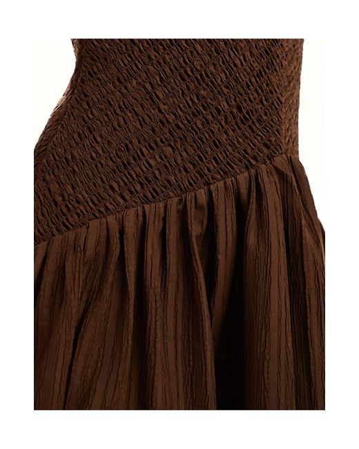 ASOS Brown Asos Design Petite Full Skirt Midi Crinkle Sundress