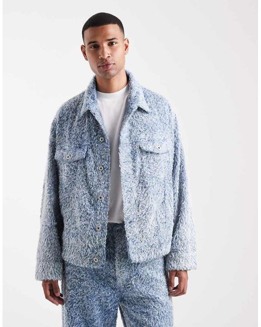 HUGO Blue Hugo Co-ord Kirkby Hairy Loose Fit Denim Jacket for men