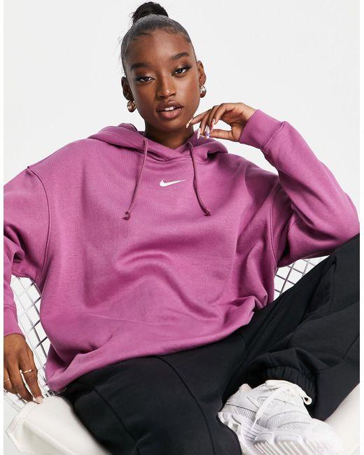 Nike Collection Fleece Oversized Hoodie in Purple - Lyst