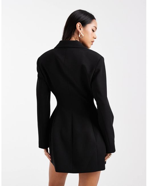 ASOS Black Scarf Neck Mini Blazer Dress