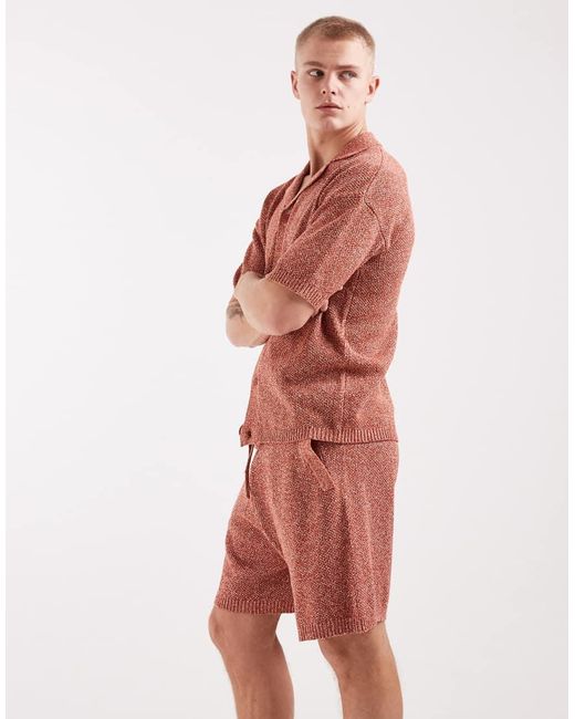 ASOS Red Knitted Shorts for men