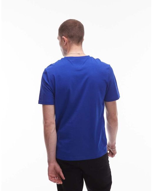 Tommy Hilfiger Blue Centre Stack Linear Logo T-shirt for men