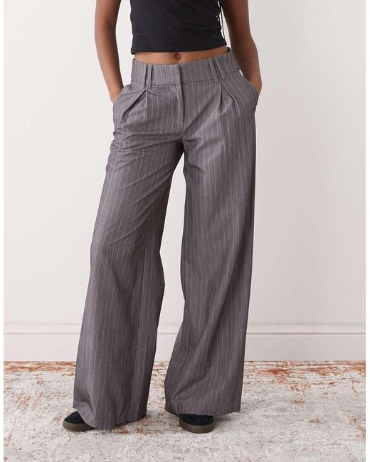 Collusion Gray Wide Leg Seam Detail Trouser