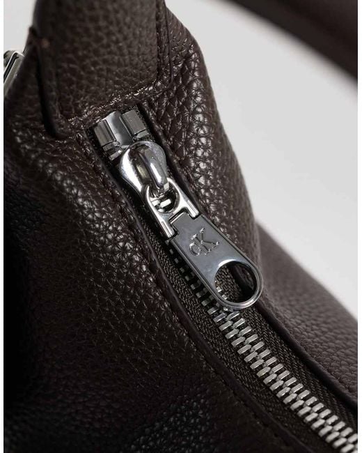 Calvin Klein Black Shoulder Bag With Canvas Cross-Body Strap