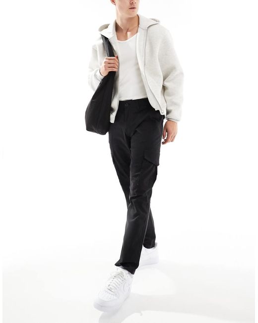 Only & Sons White Slim Fit Cargo Trousers for men