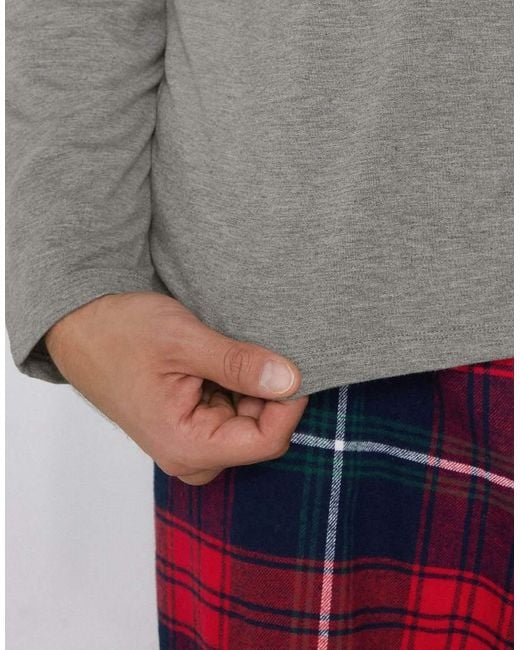 Tezenis Gray Long-Sleeved Plush Viscose Top for men