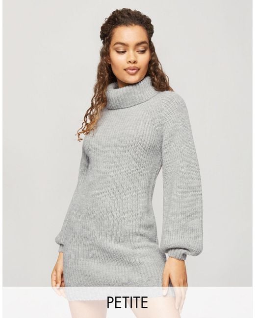 Miss Selfridge Roll Neck Jumper Dress in Grey | Lyst Canada