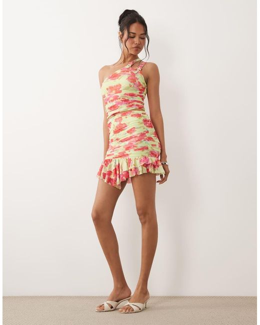 AFRM Multicolor Jinx Mesh Ruffle Mini Skirt Co-Ord