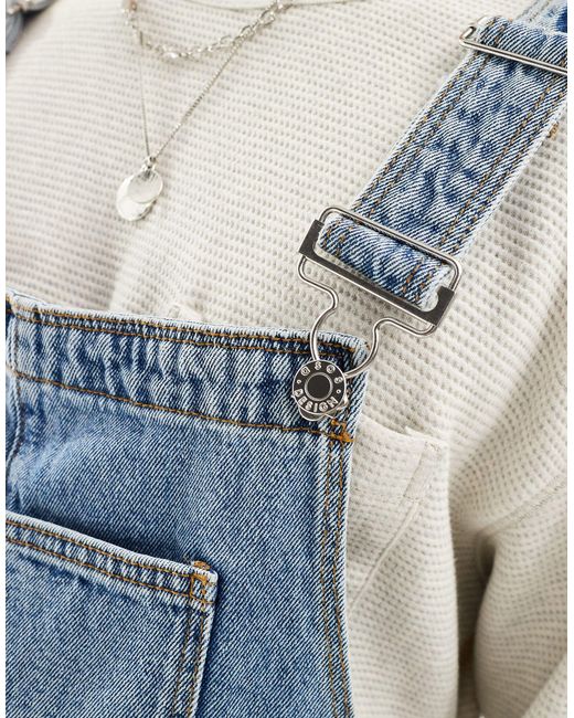 Salopette en jean - délavage moyen ASOS pour homme en coloris Blue