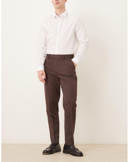 Pantalon fuselé habillé - marron ASOS pour homme en coloris Brown