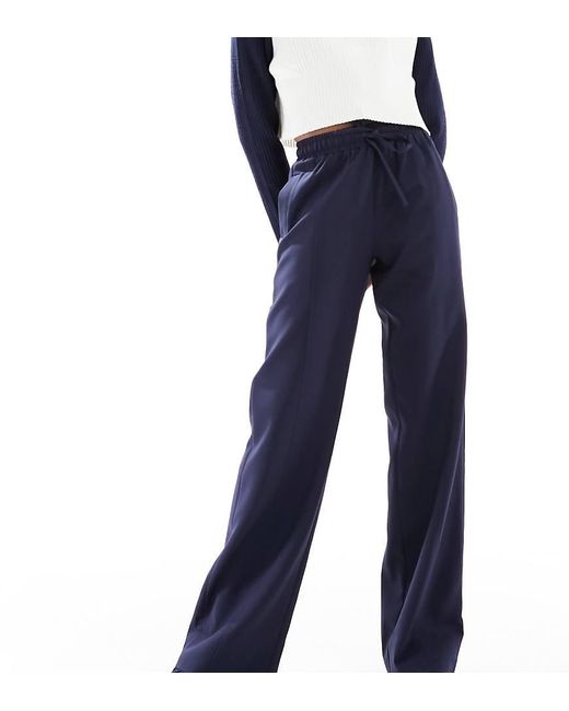 4th + Reckless Tall Blue Exclusive Tailored Drawstring Straight Leg Pants