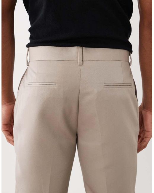 ASOS Natural Smart Slim Fit Trousers for men