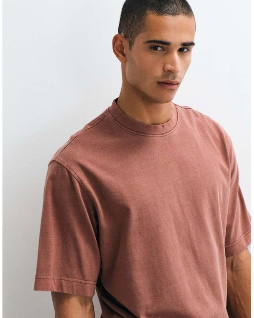 SELECTED Blue Heavyweight Washed T-Shirt for men