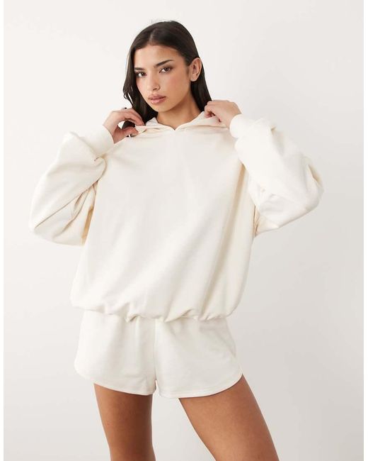 Gina Tricot White Co-ord Blue Back Graphic Hoodie