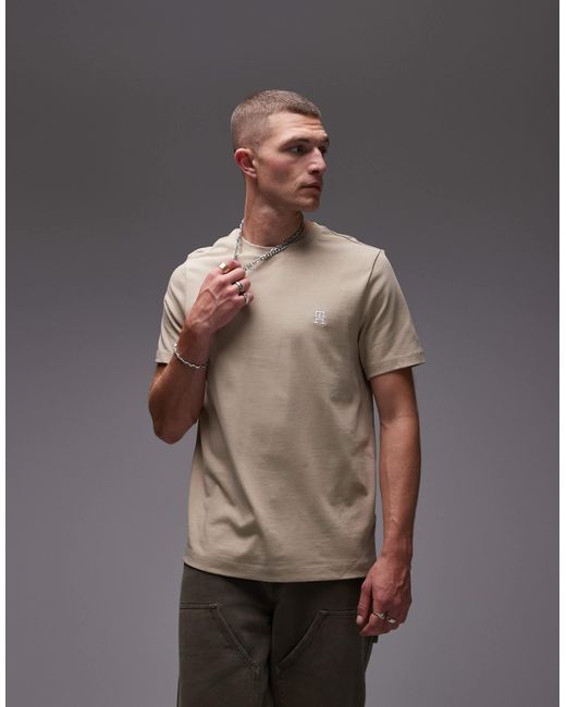 Tommy Hilfiger Gray Monogram Logo T-shirt for men