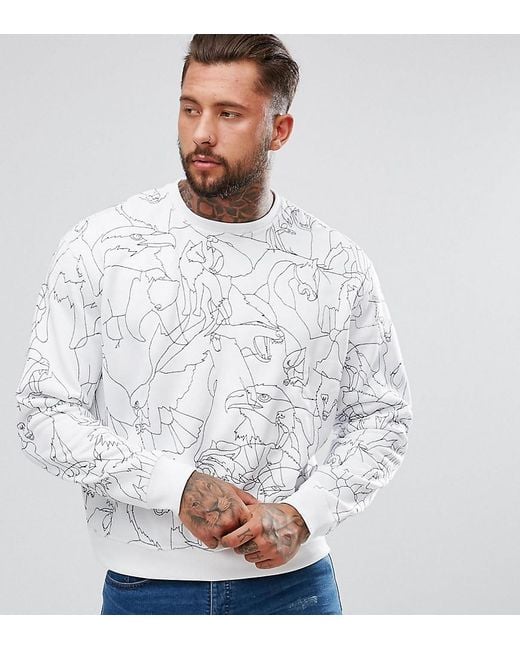 DIESEL White Embroidered Animals Sweater for men