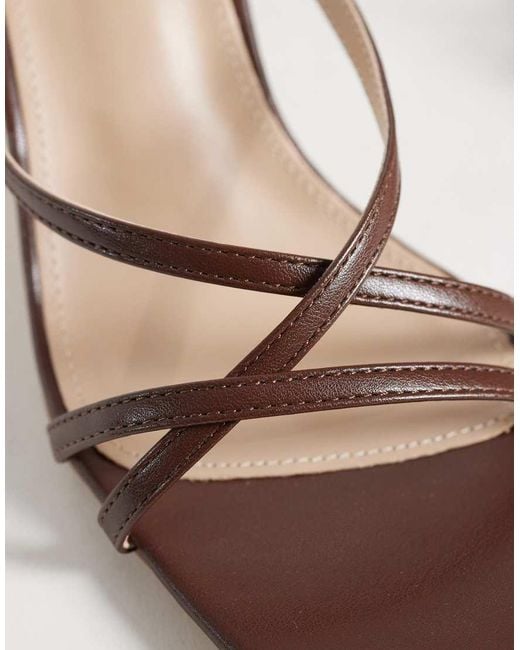 Raid Metallic Aspyn Strappy Heeled Block Sandals