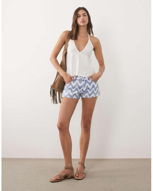 Mango White Teen Halterneck Babydoll Top
