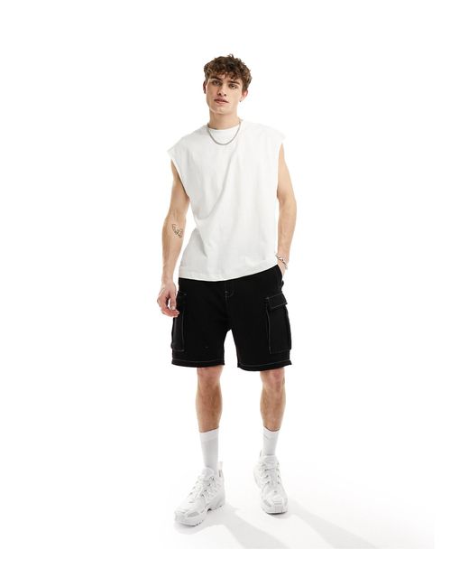 T-shirt oversize bianca di Bershka in White da Uomo