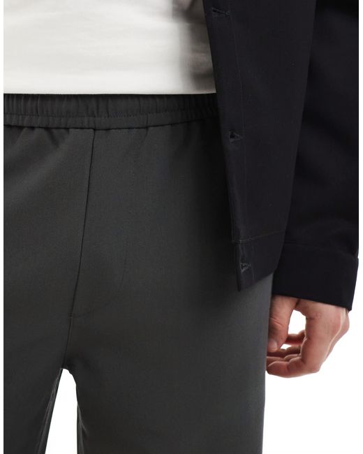 Bershka Black Wide Leg Tailored Trouser for men