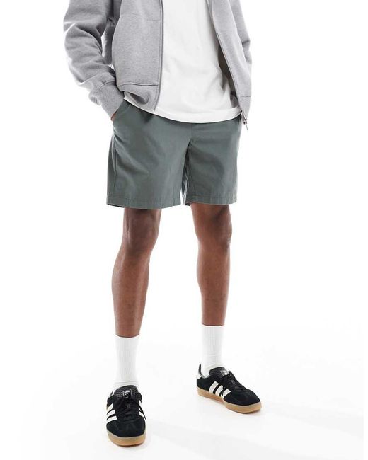 Only & Sons Green Pull On Twill Short for men