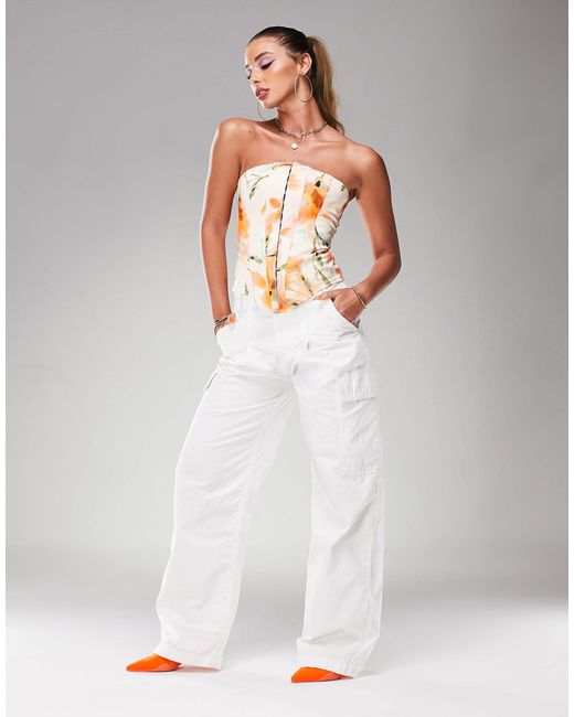 white oversized cargo pants