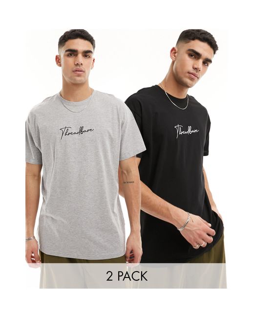 Threadbare – t-shirts im multipack in Black für Herren