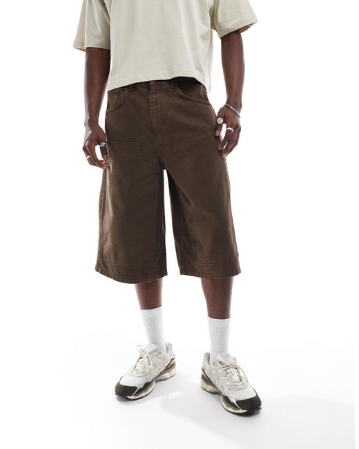 ASOS White Longer Length Carpenter Jort for men