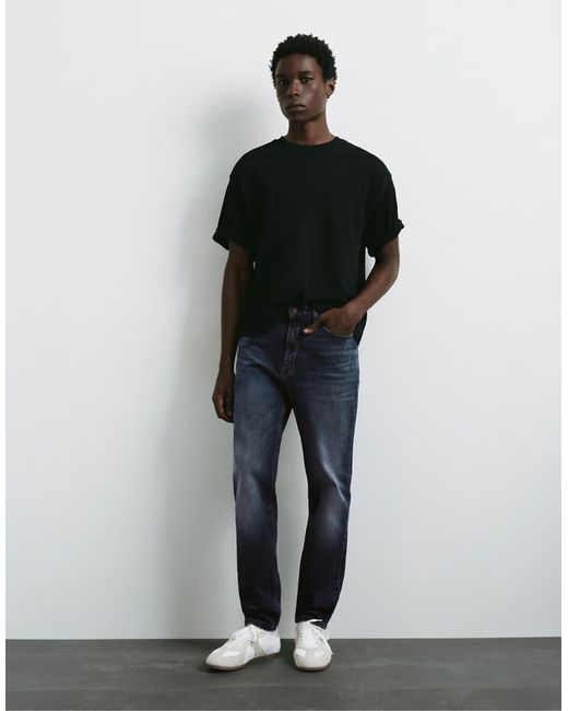Pull&Bear Black Slim Fit Jeans for men