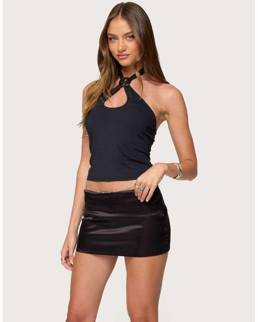 Edikted Blue Halsie Ring Halter Top