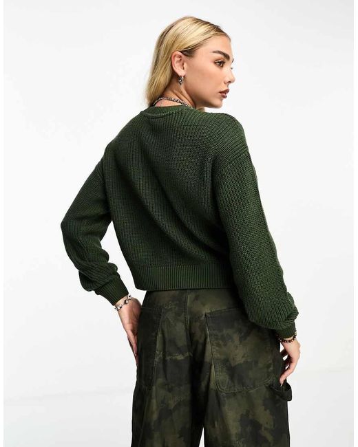 Noisy May Green Crew Neck Jumper