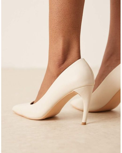 Glamorous Natural Pointed High Heeled Court Shoes