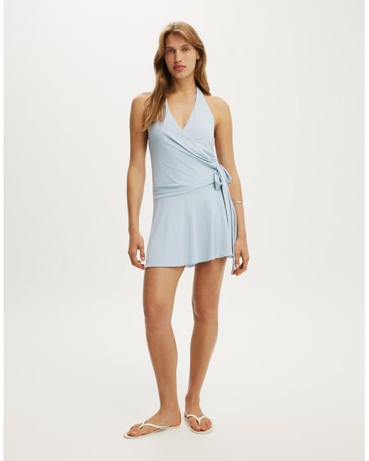 Cotton On Blue Marlo Halter Mini Dress