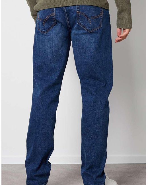 Threadbare Blue Straight Fit Jeans With Stretch for men