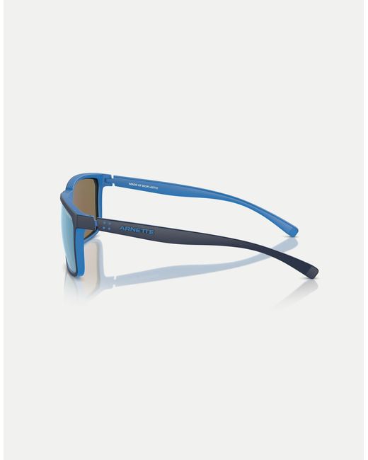 Arnette – stripe – rechteckige, polarisierte sonnenbrille mit oberseite in Blue für Herren