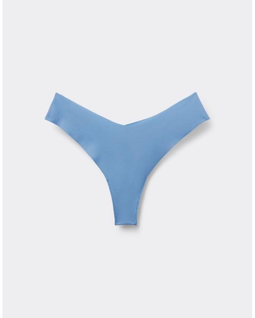 Tezenis Blue High-Leg Laser-Cut Brazilian Briefs