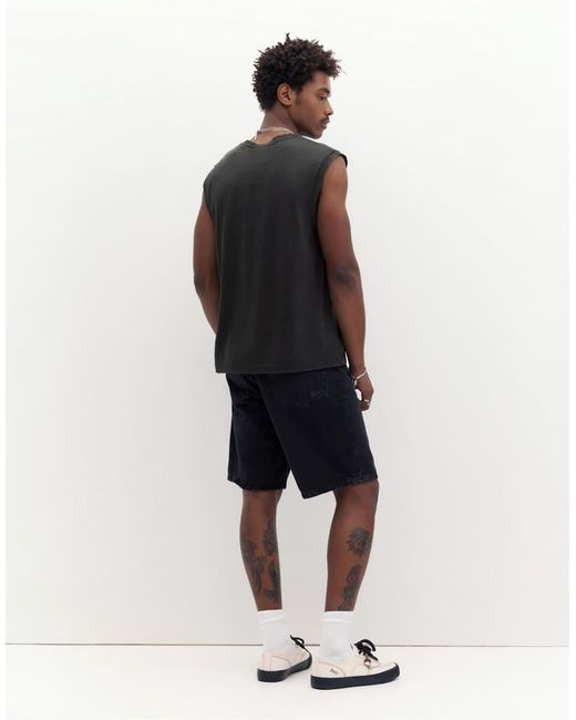 Pull&Bear Black Vest Top for men