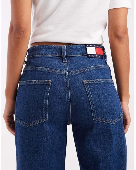 Tommy Hilfiger Blue Mid Rise Mia Relaxed Straight Leg Jeans