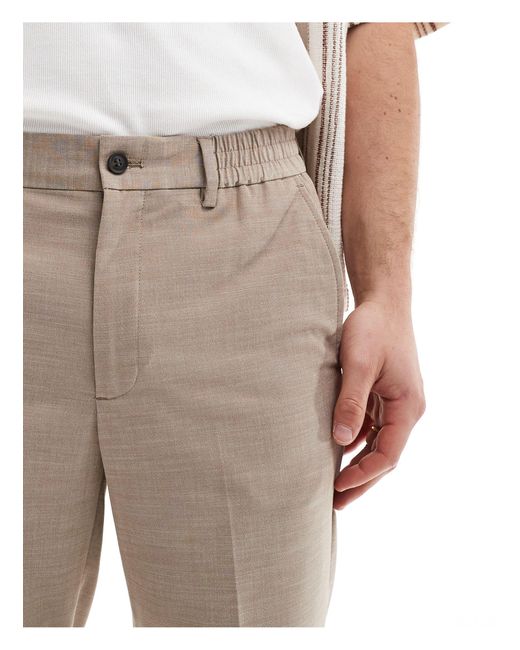 Ben Sherman Natural Elasticated Waistband Suit Trouser for men
