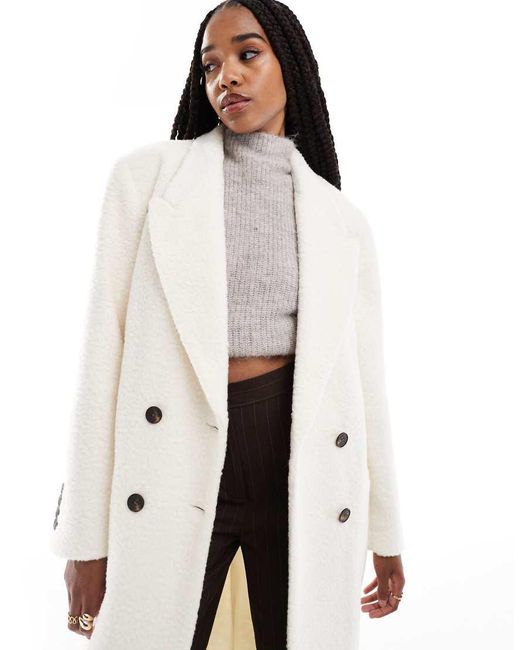 Abrigo Dad De Bouclé Suave De Asos Design Tall-Blanco ASOS de color White