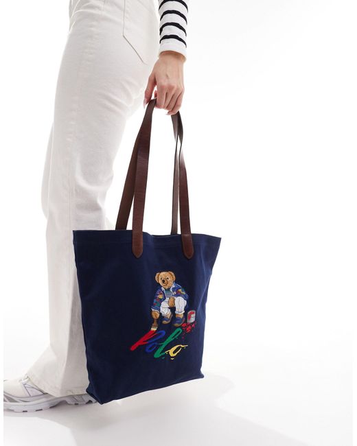 Tote bag à logo ours Polo Ralph Lauren pour homme en coloris Blue