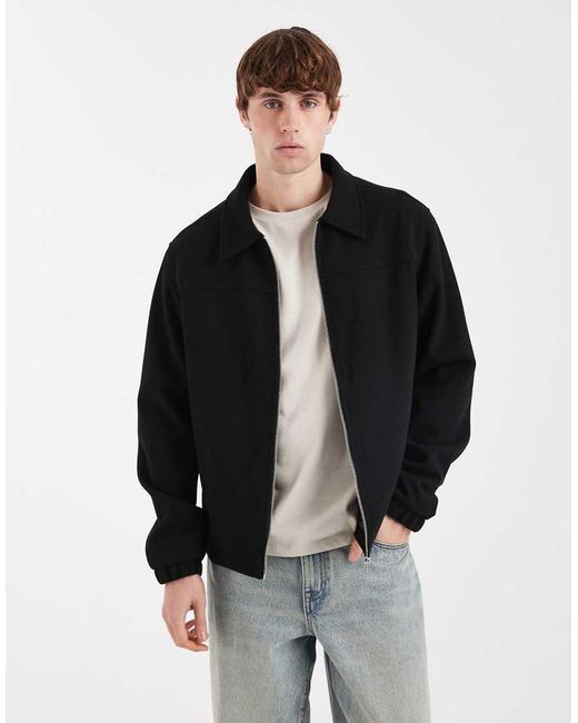 JJ Rebel Black Zip Brushed Jacket for men