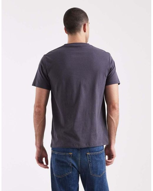 Camiseta Gris Carbón Básica Con Cuello Redondo Essentials De ASOS de hombre de color Blue