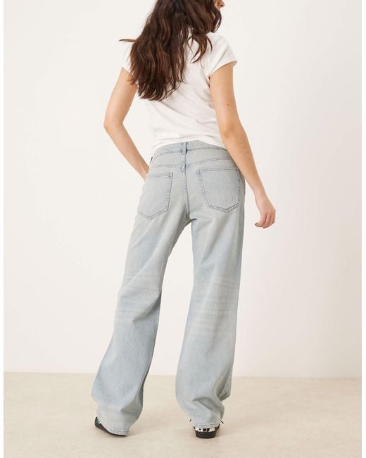 Vila White Palma Low Waist Wide Leg Jeans