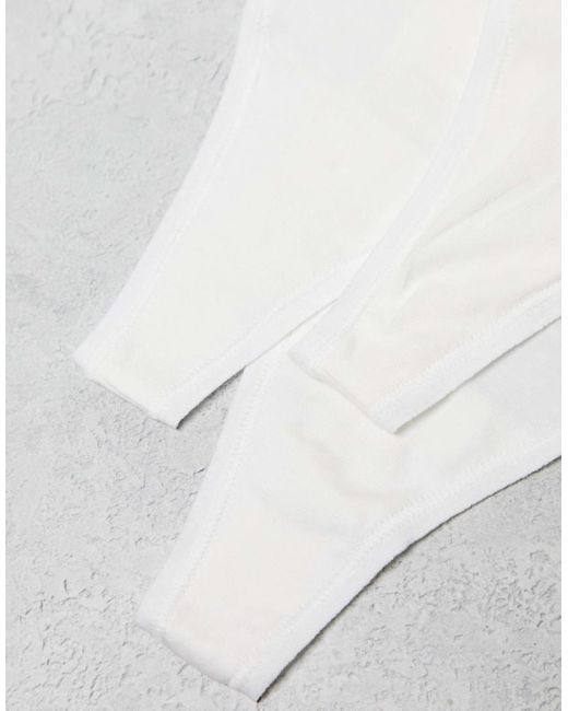 Calvin Klein White Modern Logo 3 Pack Thong